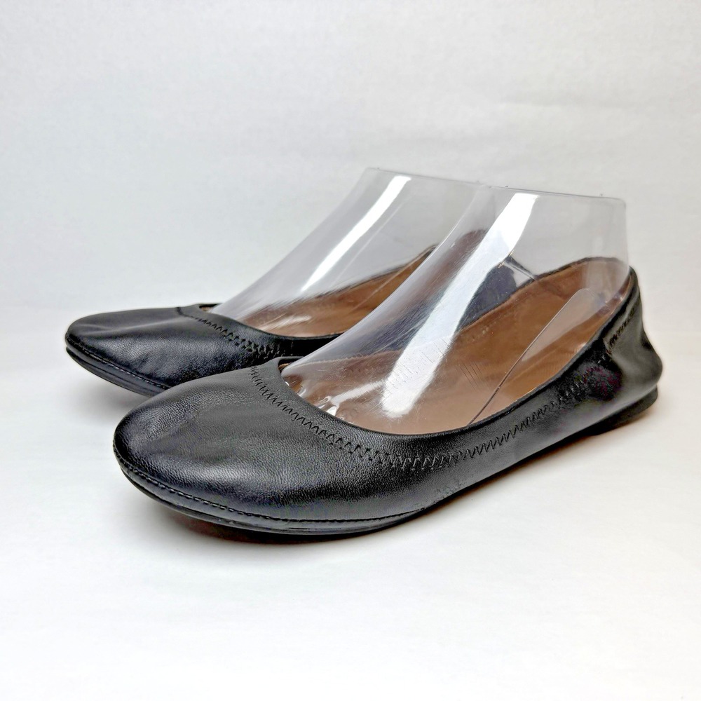 Lucky Brand Ballet Flats Shoes Womens Size 8 Black Leather Round Toe Comfort